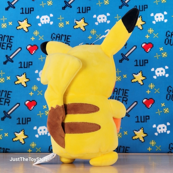 Jazwares Pokemon Pikachu w/ Pumpkin 8" Halloween Video Game Collectible Plush - Picture 3 of 11